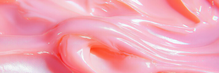 Poster - Bright pearly pink gel with flowing texture and intense shine for creative applications