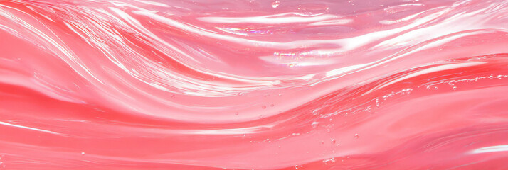Aufkleber - Bright pink liquid gel texture with flowing movement and high gloss in creative backdrop