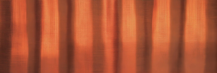 Poster - Brown striped tablecloth displaying a coarse texture with vertical lines in warm light