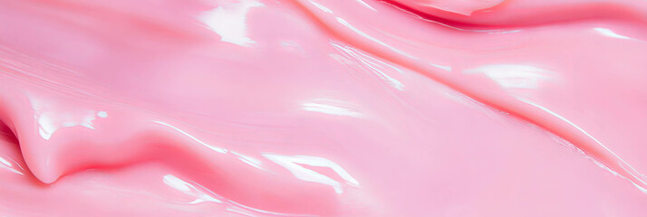 Poster - Smooth bubblegum pink liquid gel exhibits playful texture and vibrant appearance