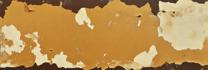 Poster - Texture of burnt sienna brown wall with faded paint and heavy markings