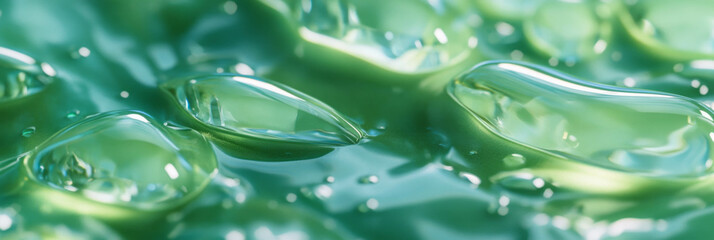 Poster - Clear aloe gel texture with smooth surface and subtle light refraction