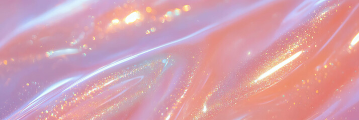 Poster - Elegant clear gel texture with shimmering particles and soft light diffraction highlights
