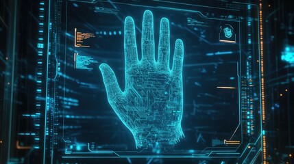 Poster - A helping hand icon on a computer screen, symbolizing online customer support.