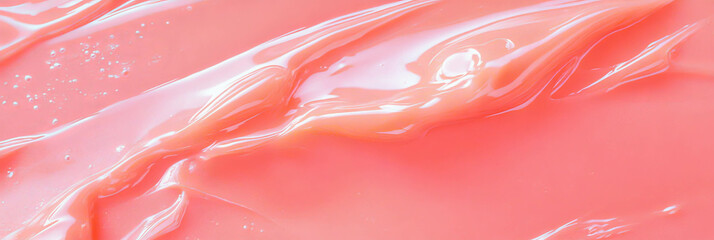 Aufkleber - Coral pink liquid gel with flowing consistency and subtle shimmer enhances visual appeal