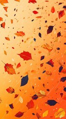 Wall Mural - Falling autumn leaves creating a warm colorful background image