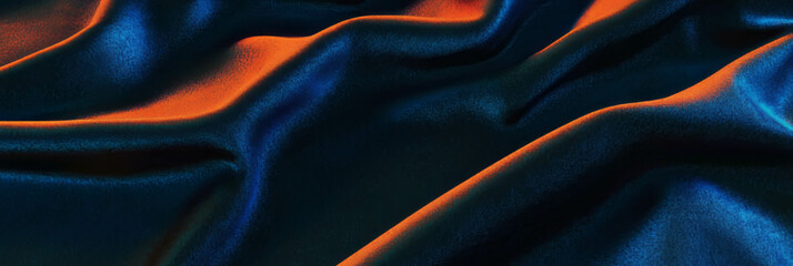 Leinwandbilder - Richly textured surface of deep blue crushed velvet showcasing dynamic shadows