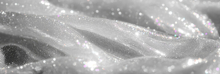 Poster - Crystal clear gel texture featuring microscopic fibers and shimmering light diffusion