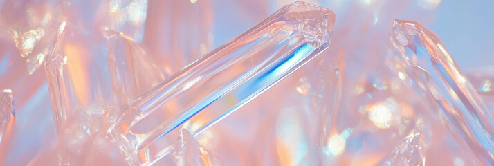 Poster - Elegant crystal clear gel texture featuring long thin strands and soft light diffusion