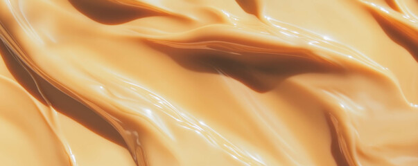 Poster - Thick dark beige gel with smooth surface and gentle movement for cosmetic application