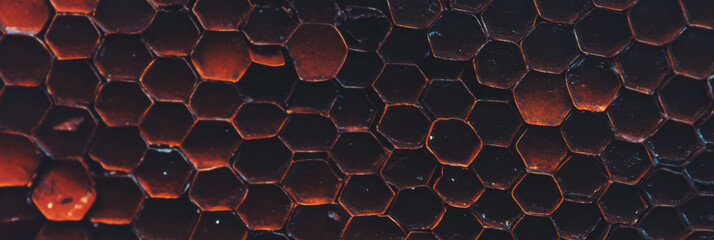 Aufkleber - Irregular hexagonal texture of dark brown cone wafer highlighting its unique patterns