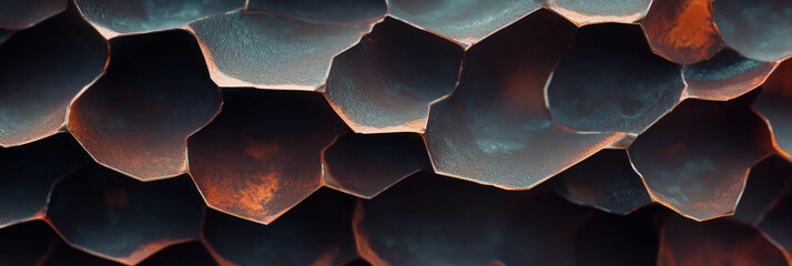 Aufkleber - Dark brown cone wafer texture featuring tightly packed hexagonal patterns
