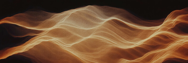 Poster - Coarse dark brown paper texture with wavy lines creating a natural landscape effect