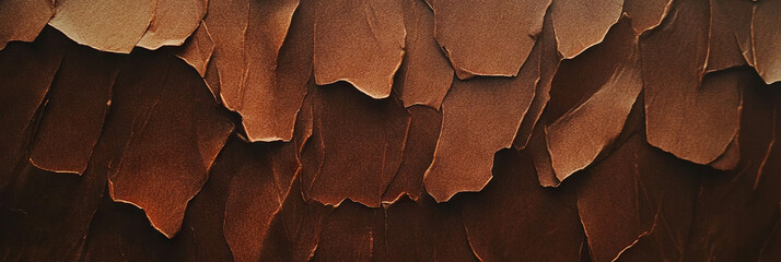 Poster - Textured dark brown paper featuring vertical fibers and rough finish with layered surface details