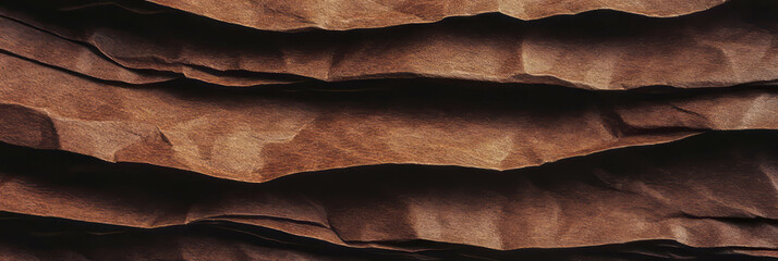 Poster - Detailed texture of dark brown recycled paper with coarse fibers and rough surface
