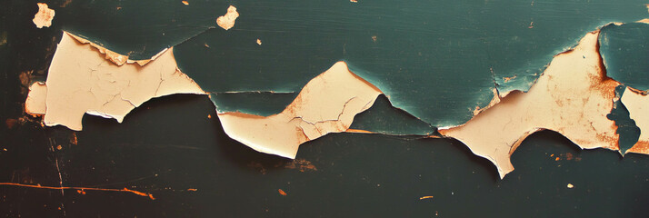 Aufkleber - Dark brown wall texture with peeling paint showing a light brown underlayer