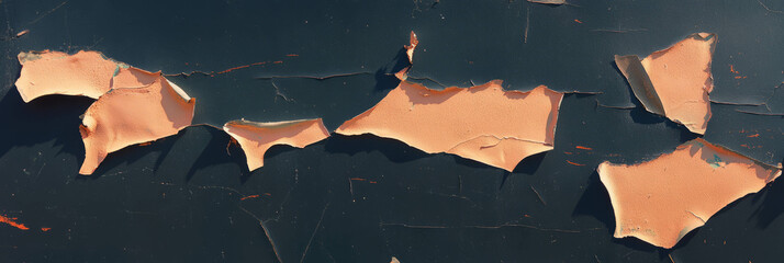 Poster - Dark brown wall with peeling paint showcasing layered texture in an urban environment