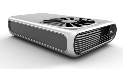 Poster - A modern, compact air conditioning unit with plenty of clear space for branding or design.