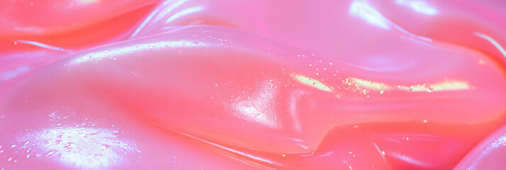 Aufkleber - Dark fluorescent pink gel with vibrant glow and viscous texture displayed in artistic form