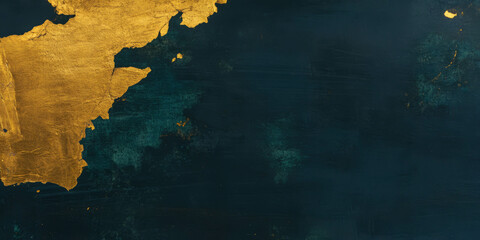 Poster - Dark gold leaf wall texture featuring significant flaking and grunge detailing