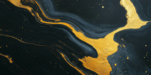 Poster - Dark metallic gold wall texture with a grainy and grunge appearance