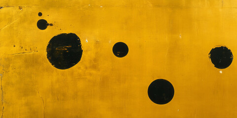 Poster - Deep gold wall texture featuring intense grunge and dark markings