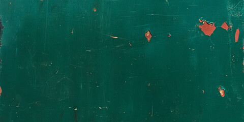 Poster - Deep green wall texture showcasing intense grunge with dark markings and peeling paint