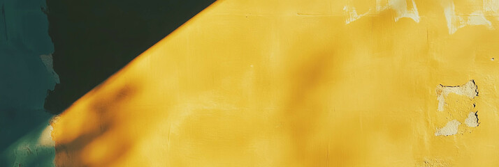 Aufkleber - Deep pastel yellow wall texture with subtle grunge patterns and dark shadows revealing character