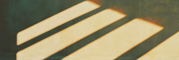 Poster - Pastel yellow wall features deep texture and shadow play from sunlight