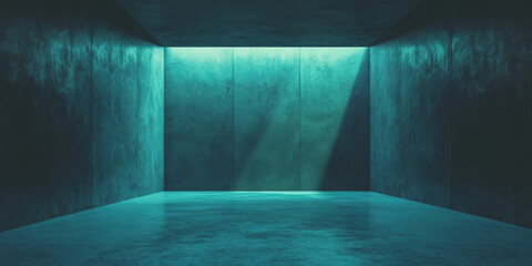 Poster - Deep silver pastel wall texture with grunge overlay in a minimalist space