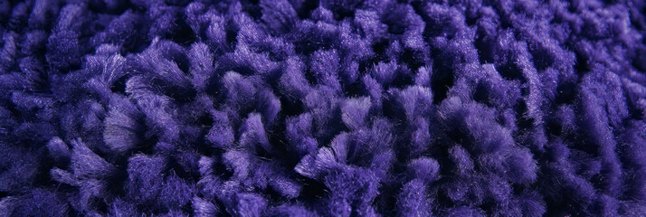 Poster - Dense loop pile carpet texture in deep violet showcasing uniform small loops in even lighting