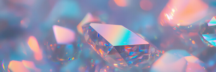 Aufkleber - Vibrant texture of dim crystal flares with pastel colors and soft diffused glow