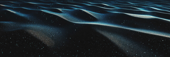 Poster - Dry black sand texture featuring fine dust and soft lighting under calm conditions