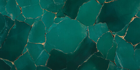 Aufkleber - Emerald jade green wall texture showcasing cracked plaster with rough grunge detail