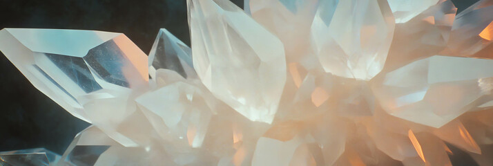 Poster - Fascinating texture of faceted crystals with dynamic reflections and brilliant flares