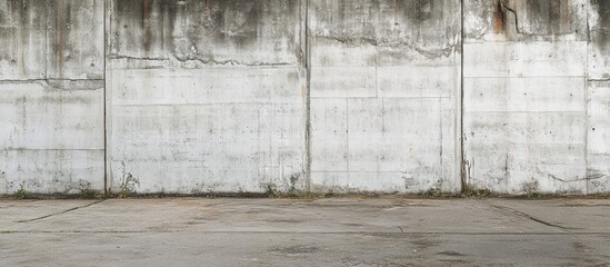 Fototapete - Vacant concrete wall in an industrial space with a textured grey surface and minimal dirt accumulation suggesting a construction environment