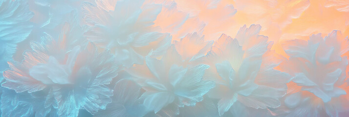 Aufkleber - Frosted glass with floral patterns creating ethereal light and soft ambiance in a tranquil setting