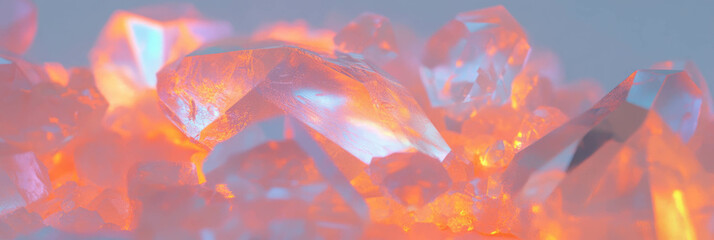 Poster - Geometric and organic crystal flares create complex light formations in vibrant colors