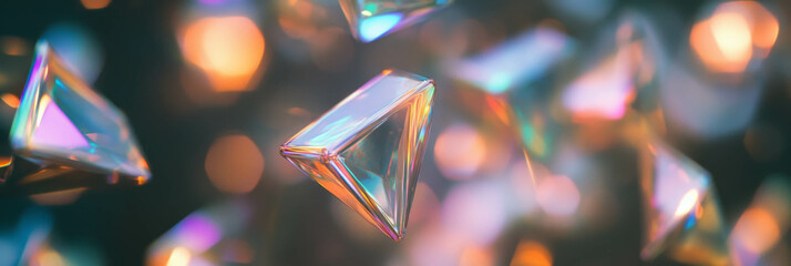 Poster - Bokeh texture featuring geometric shapes with sharp sparkle and vibrant colors