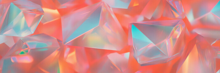 Poster - Geometric crystal flares with vibrant colors and unique shapes create a striking visual texture