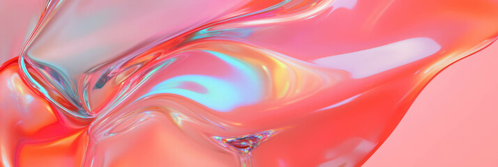 Poster - Exploration of glossy plastic texture with chrome accents and subtle color gradients