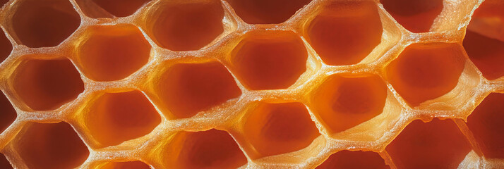 Poster - Golden brown cone wafer texture featuring large diamond grids and thick lines