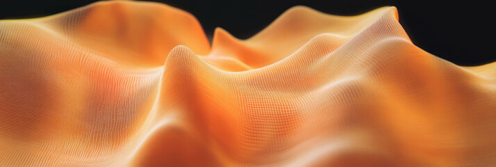Poster - Golden brown cone wafer texture with wavy lines and distorted grid patterns