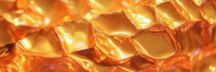 Poster - Golden cone wafer with uneven diamond texture and crispy surface details