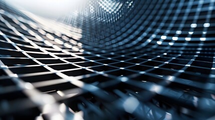 Leinwandbilder - a close up of a metal grid with a bright light shining through it