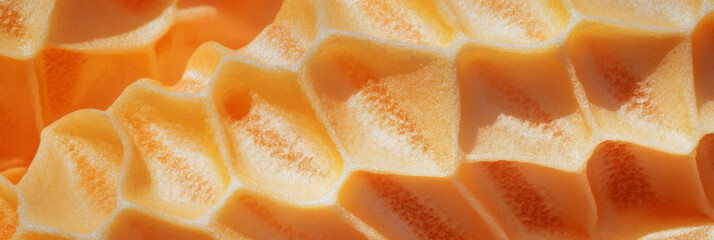 Poster - Texture of a crispy golden cone wafer with uneven embossed diamond shapes