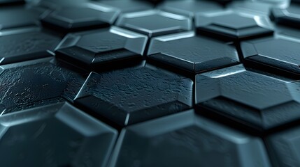 Poster - a close up of a black background with a lot of hexagons