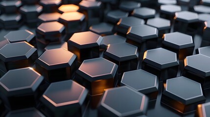 Leinwandbilder - D hexagonal grid pattern with light and shadows and addfe eb e beeb febabedc