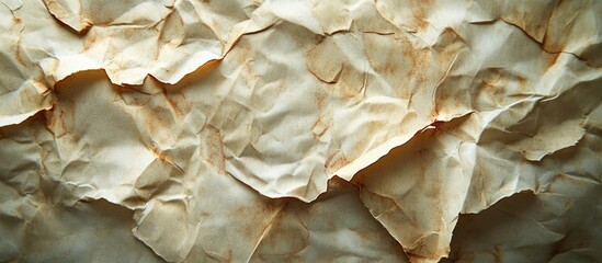 Aufkleber - Textured vintage paper close-up featuring creases and organic inclusions in warm beige and brown tones, with a soft, natural look throughout.