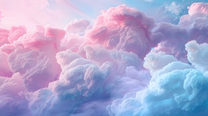 Poster - a cloud of pink, blue and white clouds in a blue sky